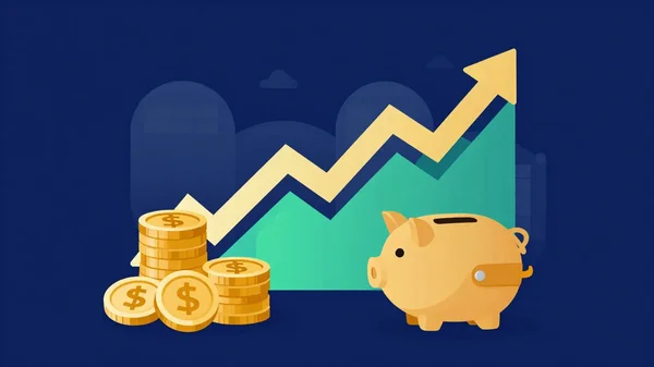 금융 시장 상승 추세 일러스트