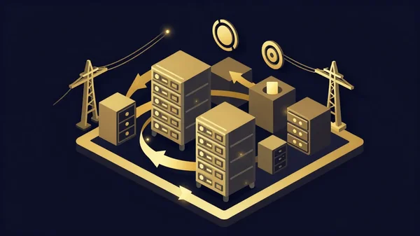 데이터센터 전력 인프라 추상 산업 일러스트 5