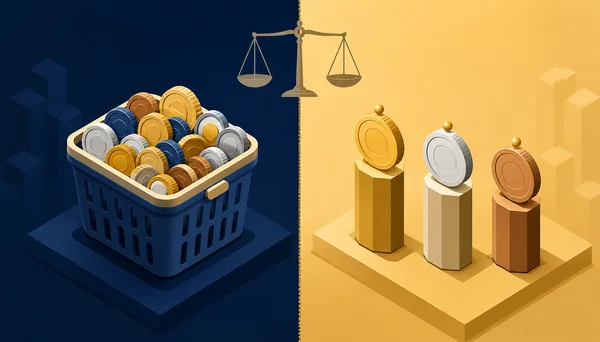 ETF와 개별주 비교 — 분산 vs 집중 투자 컨셉