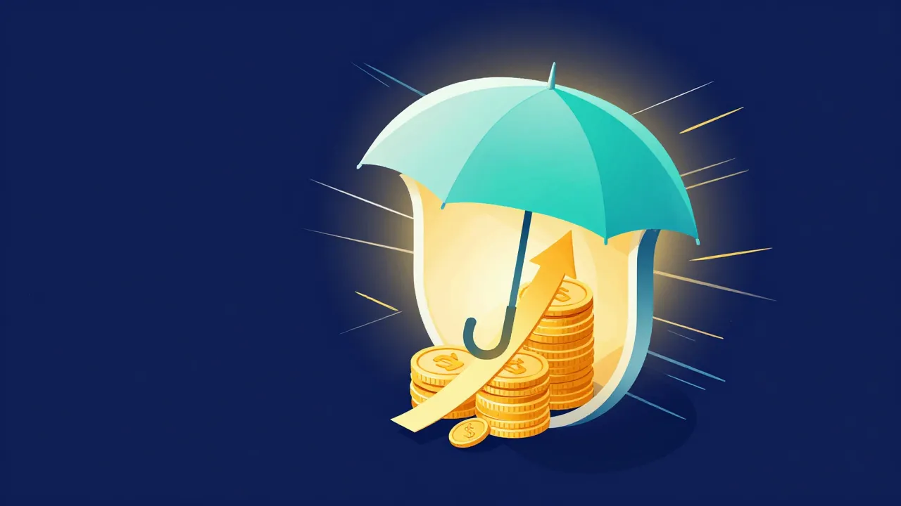ISA 우산 보호막 — 고배당 ETF 배당금을 세금으로부터 지키는 절세 일러스트
